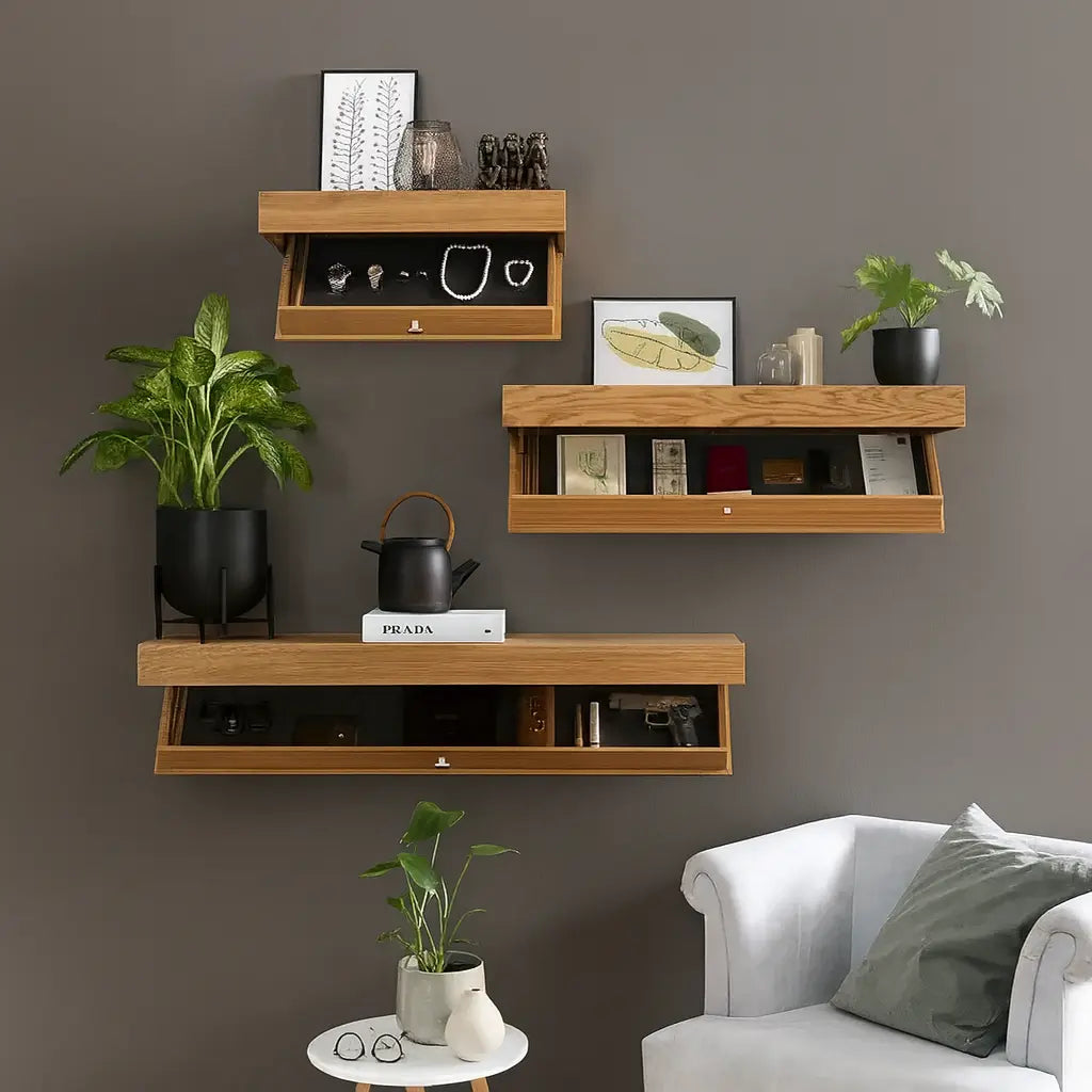 Étagère murale avec rangement secret - Element&Co Element&Co.